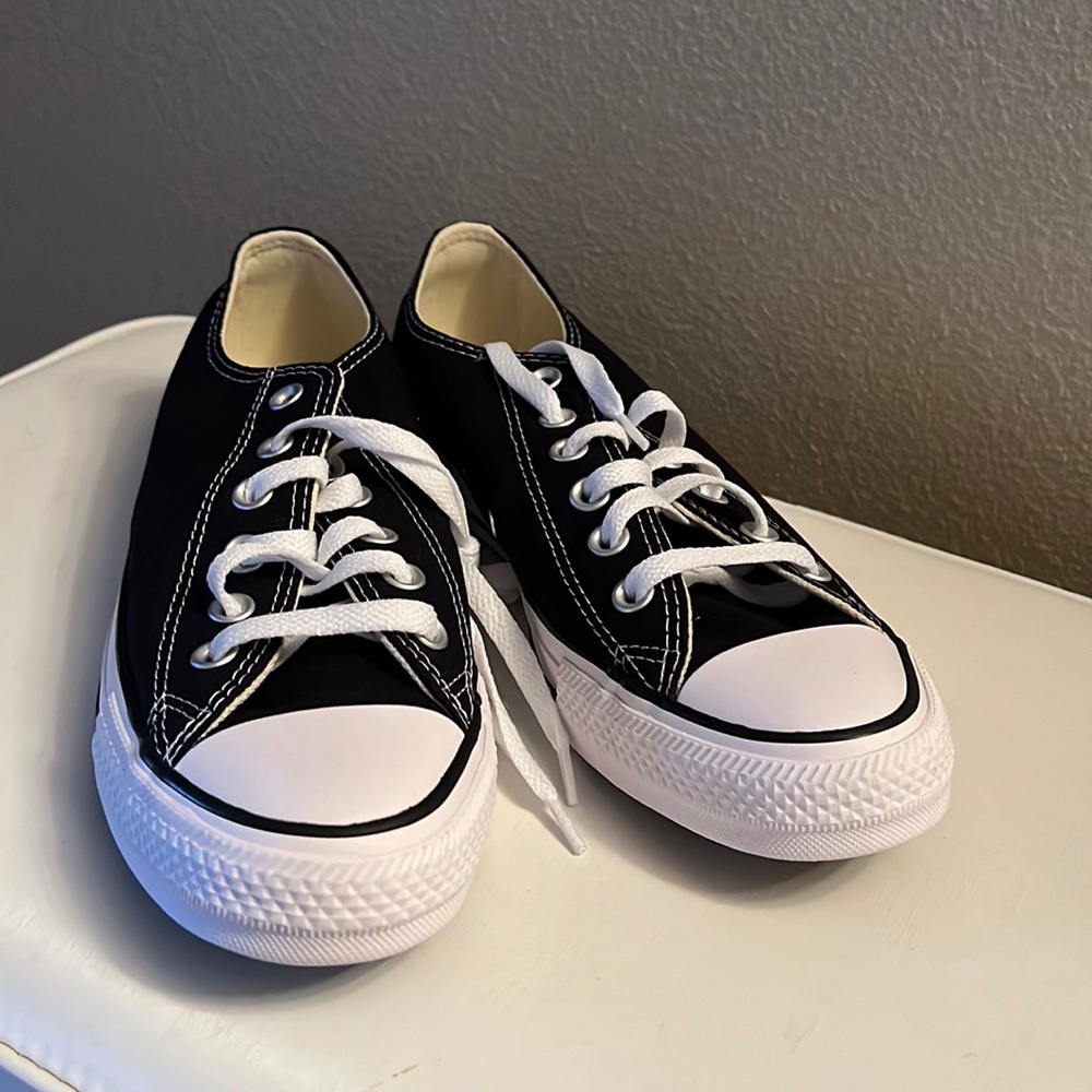 Black Converse All Star, low top sneakers.
